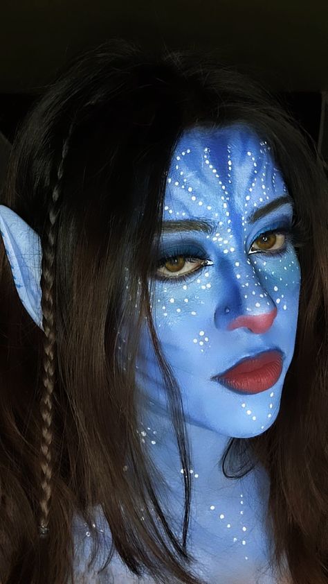 Avatar Costume Women, Avatar Face Paint, Avatar Halloween Costumes, Avatar Costume, Avatar Makeup, Avatar Halloween, Circus Makeup, Creepy Halloween Makeup, Halloween Makeup Diy