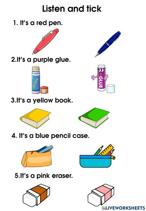 English Test For Kindergarten, Things In Classroom Worksheet, Things In The Classroom Worksheet, School Things Worksheet For Kids, Classroom Objects Activities, School Objects Activities, School Things Worksheet, School Objects Worksheet, Exercise For Kindergarten