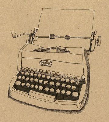 Typewriter Drawing Typewriter Tattoo, Ampersand Sign, Royal Typewriter, Typewriter Art, Paperback Writer, Writers Workshop, Stitch Shop, Vintage Typewriter, Vintage Typewriters