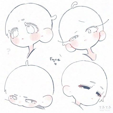 Chibi Style Reference, الفن الرقمي, Chibi Art, Drawing Expressions, 캐릭터 드로잉, Easy Drawings Sketches, Chibi Drawings, Concept Art Drawing, Tutorials Drawing