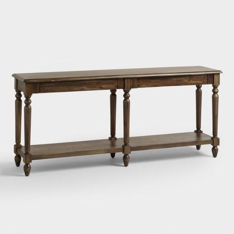 mahogany furniture: Burnt Adler Wood Everett Foyer Table, World Market ($329.99) Everett Foyer Table, Lakehouse Remodel, Neat Organization, Remodeling Trends, Grand Entry, Foyer Table, Occasional Tables, Foyer Decorating, Unique Coffee Table