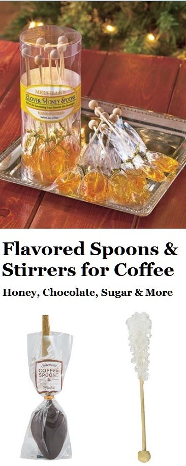 Flavored Spoons & Flavored Stirrers Diy Coffee Spoons, Coffee Stirrers Ideas, Honey Stirrers Diy, Coffee Spoons Diy, Coffee Spoons Flavored, Honey Spoons Diy, Diy Honey Spoons, Honey Spoons For Tea Diy, Tea Stirrers