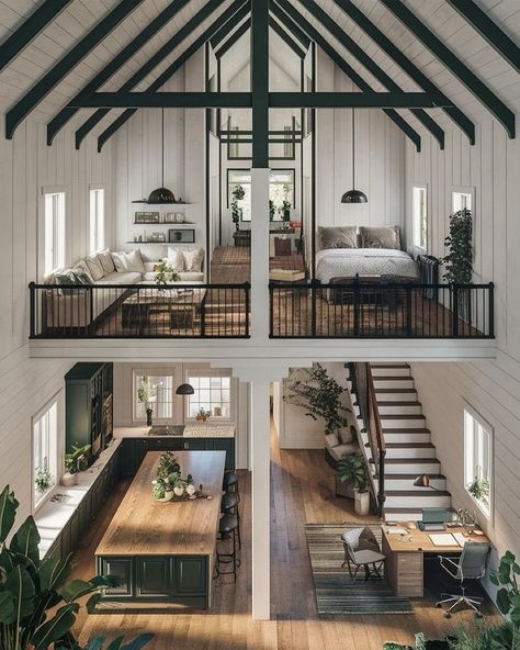 Loft House Design, Tiny House Loft, Tiny House Layout, Tiny House Inspiration, House Cabin, Tiny House Floor Plans, Loft House, A Frame House, Tiny House Interior