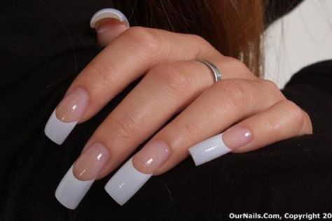 Acrylic nails Old School Square Acrylic Nails, Old School French Tip Acrylic Nails, Long Curved Acrylic Nails French Tip, 90s Curved Nails Medium, Curved French Tip, Long Curved Nails, Chola Nails, Flare Acrylic Nails, Wide Nails