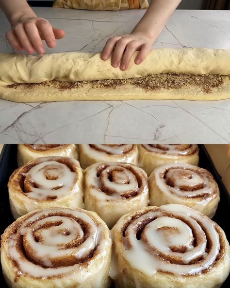 Fluffy Cinnamon-Walnut Rolls with Cream Cheese Frosting Best Cinnamon Roll Recipe, Creamy Parmesan Chicken, Baked Donut, Cream Cheese Topping, Dairy Free Cream, Ultimate Breakfast, Biscuit Rolls, Baked Rolls, Delicious Cream