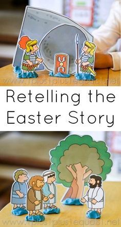 Retelling the Easter story  with young children ~ thanks to awesome printables from My Wonder Studio! Jesus Easter Crafts For Preschoolers, Easter Story For Toddlers, Easter Story Crafts, Easter Story Activities, Easter Story For Kids, Christ Centered Easter, The Easter Story, Easter Lessons, Easter Sunday School