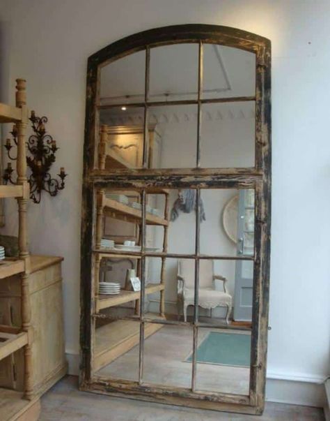 Here, I'm going to save you from that troubles, and will show you 17 Useful Ways To Repurpose Old Windows in your home Mirror Repurpose, Old Window Projects, Old Window Frames, Recycled Decor, Wall Mirror Diy, Old Window Frame, Mirror Frame Diy, Old Mirrors, Garden Mirrors