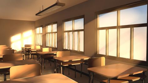 Anime Classroom Scenery, Class Background Anime, Anime Classroom Aesthetic, Anime Classroom Background, Anime Backgrounds Classroom, Classroom Reference, Classroom Aesthetic, Classroom Window, Classroom Interior