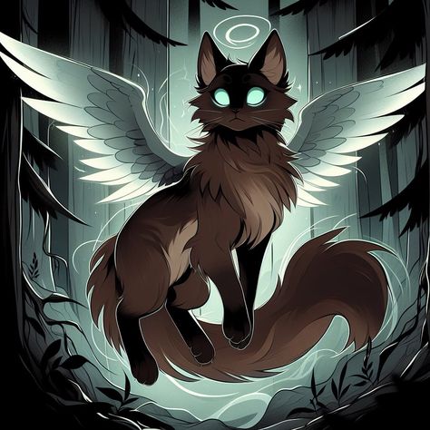 Ai generated‼️ Louixie Warrior Cats Art, Warrior Cat Drawings Pencil, Cats With Wings Drawing, Crookedstar Warriors, Winged Cat Art, Warrior Cats Fan Art Ocs, Wc Wallpaper, Warrior Cat Art, Cat Oc Art