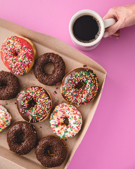 Donut Product Photography, Flat Lay Photography Food, Flat Lay Food Photography, Modern Food Photography, Super Donut, Food Portfolio, Food Photography Studio, Flatlay Ideas, Flatlay Photography