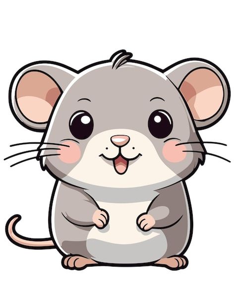 Cute mice with big eyes and happy face | Premium Vector #Freepik #vector #mouse #mice #animal-illustration Cute Mouse Illustration, Mice Illustration, Aba Materials, Mouse Outline, Mouse Vector, Cute Mice, Mouse Illustration, Recipes Snacks, Cute Mouse