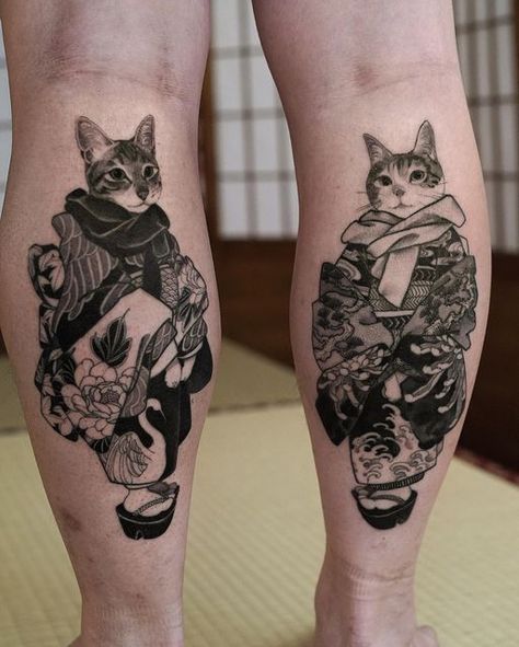 4 Tattoo, Dark Tattoo, Tattoos Gallery, 문신 디자인, Dope Tattoos, Tattoo Design Drawings, Japanese Tattoo, Tattoo Styles, Cat Tattoo