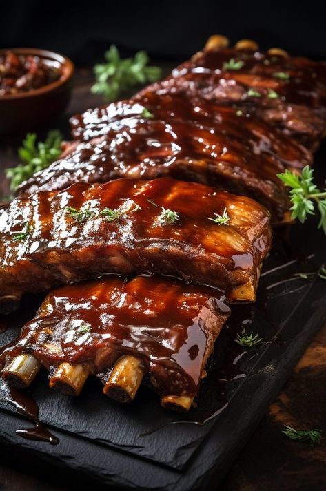 Delicious glazed ribs recipe with a sticky sweet and tangy sauce Ribs Grilled Bbq, Christmas Ribs Recipe, Rib Glaze Recipes, Ribs Sauce Recipe, Ribs Glaze Recipe, Rib Glaze, Ribs Sauce, Sticky Ribs Recipe, Ribs Barbecue