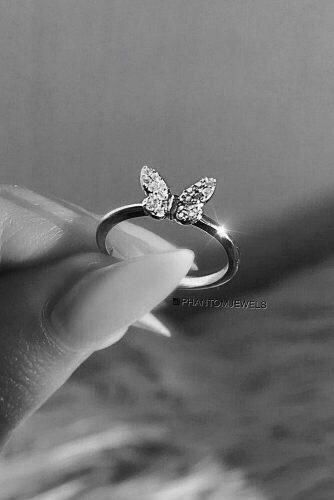 stirling silver pandora butterfly ring Pandora Butterfly, Butterfly Engagement Ring, Horror Protagonist, Silver Butterfly Ring, Casual Frocks, Butterfly Wedding, Pandora Rings, Girly Accessories, Butterfly Ring