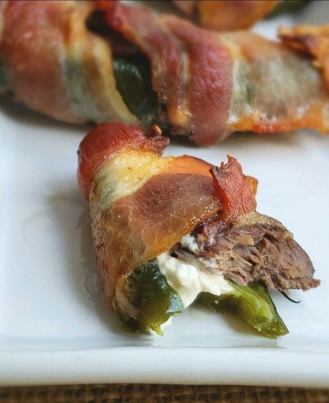 Bacon Wrapped Dove Jalapeno Poppers for the hunter in your family that also loves football! #doverecipes #dove #jalapenopoppers #jalapeno #wildgame #fieldtotable Dove Poppers, Dove Recipes, Poppers Recipe, Bourbon Chicken, Jalapeno Recipes, White Platter, Cranberry Cheese, Easy Party Food, Jalapeno Poppers