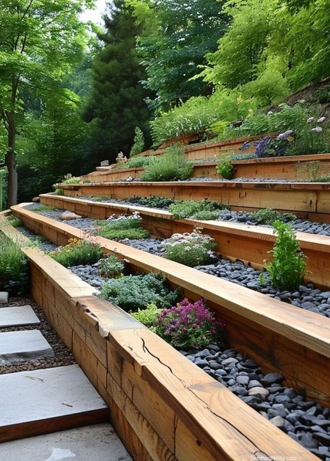 75+ Sloped Backyard Landscaping Ideas On A Budget (Pictures) 148 Steep Hillside Landscaping Low Maintenance, Sloped Backyard Landscaping Ideas, Sloped Landscaping, Budget Pictures, Steep Hill Landscaping, Hillside Landscaping Ideas, Steep Hillside Landscaping, Backyard Hill Landscaping, Sloped Backyard Landscaping