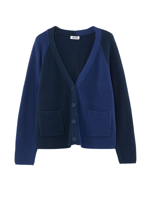 525 Tonal Contrast Cardigan Dark Blue Cardigan Outfit, Blue Cardigan Outfit, Contrast Cardigan, Dark Blue Cardigan, Ombre Cardigan, Fancy Clothes, Pocket Cardigan, Cardigan Outfits, Blue Cardigan