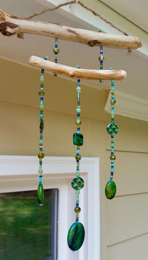 Beaded Sun Catcher, Diy Driftwood, Wind Chime, Sun Catcher, Sun, Beads