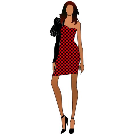 Checks pattern fashion illustration created in Adobe illustrator Textile Designing, Checks Pattern, Dress Illustration, Check Dress, Fashion Design Sketches, Illustration Sketches, Fashion Illustrations, Design Sketch, Check Pattern