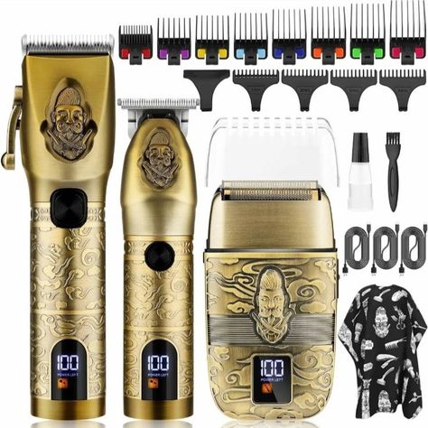 Kit Now: $89.99 #menstyle #hairdressing #hairclipper #razor #shaver #nosetrimmer Hair Clippers For Men, Beard Barber, Barber Clippers, Barber Apron, Hair Shaver, Mens Grooming Kit, Hair Trim, Trimmer For Men, Beard Trimmer