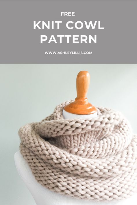 Simple Knit + Purl Cowl Pattern (Free) — Ashley Lillis Free Knit Snood Pattern, Knitted Hat And Cowl Pattern, Beginner Knit Cowl Pattern Free, Cowl Scarf Knitting Pattern Free, Simple Cowl Knit Pattern, Knit Cowls Patterns Free, Kids Cowl Knitting Pattern, Cowl Neck Scarf Knitting Pattern, Snood Pattern Knitted