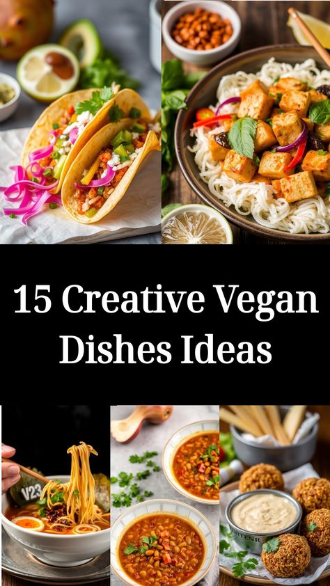 15 Creative Vegan Dishes Ideas Vegan Plates Ideas, Vegan French Food Recipes, Fancy Vegetarian Dinner, Vegan French Recipes, Vegan Fine Dining, Innovative Recipes, Vegan Dinner Party, Spicy Peanut Noodles, Vegan Plate