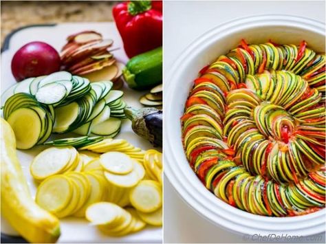 How To Make Ratatouille, Easy Ratatouille Recipes, Ratatouille Recipe, Veggie Casserole, Veggie Dinner, Mandolin Slicer, Mandolin, Vegetable Dishes, Vegetarian Dishes