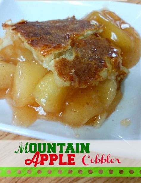 Mountain Apple Cobbler Recipe - made with mtn dew and lots of apples! Apple Cobbler Recipe, Apple Desserts Easy, Apple Pie Bites, Berry Smoothie Recipe, Berry Cobbler, Apple Cobbler, Cobbler Recipe, Cobbler Recipes, Easiest Apples