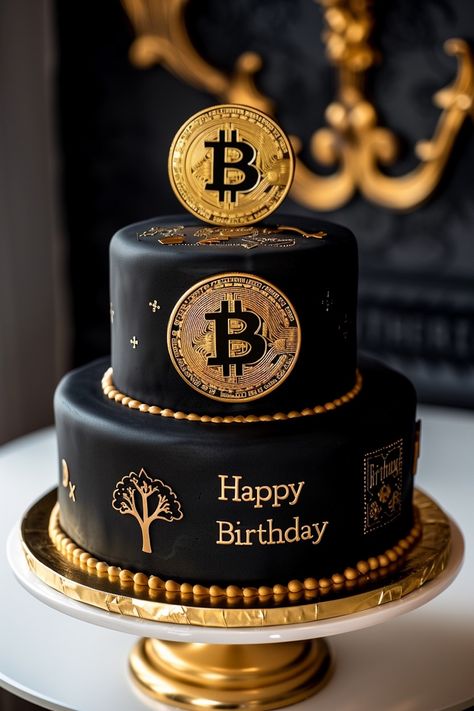 Masculine Birthday Cakes: Make His Day Unforgettable Crypto Cake, Bitcoin Wallpaper, Crypto Art, Birthday Cakes For Men, Baby Birthday Cakes, Themed Birthday Cakes, Birthday Idea, Cakes For Men, Cake Baking