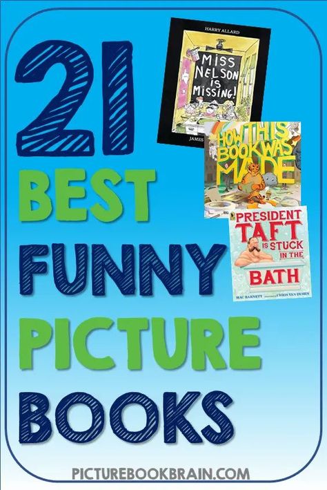 Looking for the best funny picture books? These hilarious read aloud books for elementary students are engaging for primary and upper elementary kids. Books with lesson plans and activities linked. Fun children's books to read at any time like the end of the year or just for fun for your kindergarten, first, second, third, fourth or fifth grade students. Your students will delight in these classic and brand new books! Best First Grade Read Alouds, Best Picture Books For Upper Elementary, Picture Books For Upper Elementary, Books For Second Graders, Classic Picture Books, 4th Grade Books, First Grade Books, Funny Books, Elementary Books