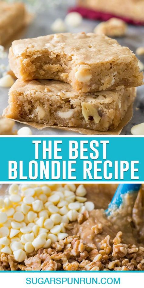 Best Blondie Recipe, Chewy Blondies Recipe, Best Blondies, Best Blondies Recipe, Blondie Recipe, Recipes Beef, Blondies Recipe, Cookie Bar Recipes, Recipes Vegan