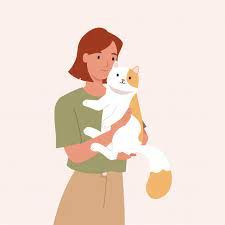 Premium Vector | Teen girl holding her cute cat. portrait of happy pet owner. vector illustration in a flat style Flat Portrait, Sheltie Dogs, Smiling Cat, Adorable Newborn, Cat Pose, Cat Portrait, Cute Black Cats, Kid Character, Happy Art