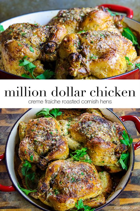 Chef Resha, Best Roast Chicken Recipe, Creme Fraiche Sauce, Million Dollar Chicken, Best Roasted Chicken, Cornish Hen Recipe, Roast Chicken Recipes, Roast Chicken, Poultry Recipes