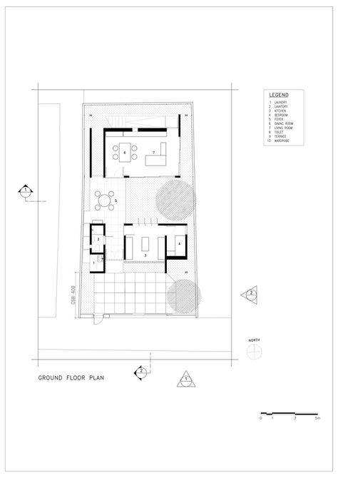 Tan Tjiang Ay, Tan Tik Lam, Red Beam, House Silhouette, Small Terrace, Small Cars, Ground Floor, Floor Plan, Architects