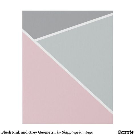 Blush Pink and Grey Geometric Faux Canvas Print Pink And Grey Painting Canvas, Pink Grey Wall, Grey Painting, Bedroom Idea, Canvas Ideas, Pink Box, Pink And Gray, Champagne Color, Grey Walls