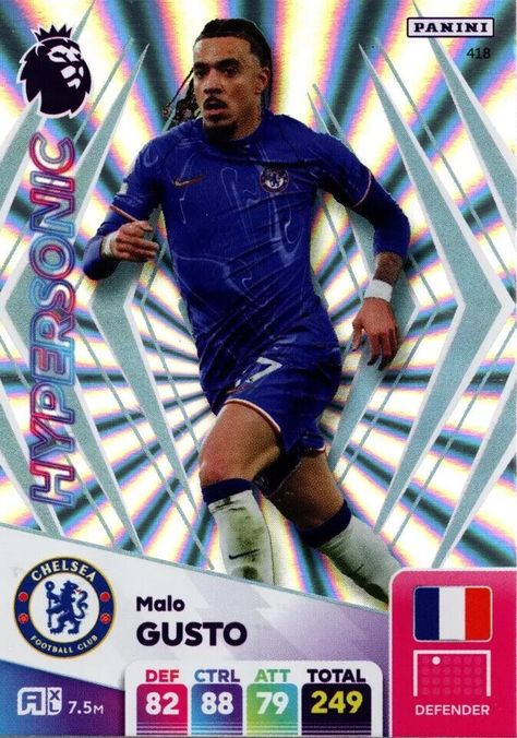 Calling all football fans! 🌟⚽ Enhance your collection with the Panini Premier League Adrenalyn XL 2024/2025 Malo Gusto Hypersonic Chelsea Card! 🏆🔵 Don't miss out on this limited edition card! #Football #PremierLeague #Panini #Collectibles #TradingCard Conor Gallagher, Adrenalyn Xl, Football Trading Cards, Football Card, Uk Post, Card Collection, Football Cards, Football Fans, Sports Memorabilia