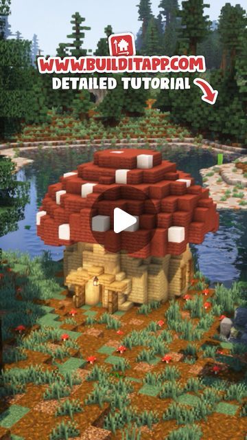 Mushroom Starter House Minecraft, Mushroom Building Minecraft, Mooshroom Island Builds Minecraft, Minecraft House Mushroom, Minecraft Gnome, Minecraft Mushroom House Tutorial, Minecraft Mushroom Village, Minecraft Mushroom Builds, Minecraft Mushroom House