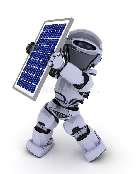 Robot with solar panel. 3D Render of a Robot with solar panel #Sponsored , #SPONSORED, #ad, #solar, #panel, #Render, #Robot Solar Panel Illustration, Solar Robots, Panel Illustration, Solar Robot, Futuristic Character, Sun Panels, Panel 3d, Solar Technology, A Robot