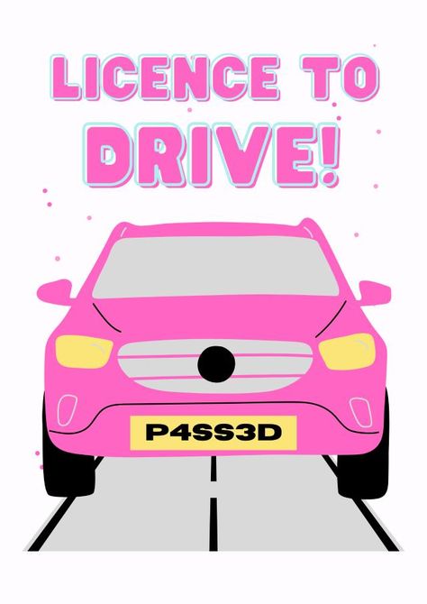 Send a loved one this 'licence to drive' card to congratulate them on passing their driving test! from Custom Card Co Shop Pass Drivers Test Aesthetic, Passing Driving License Aesthetic, Passed Driving Test Aesthetic, Pass Driving Test Aesthetic, Driving License Congratulations, Passing Driving Test Aesthetic, Driving Test Aesthetic, Driving License Picture, Driving Manifestation