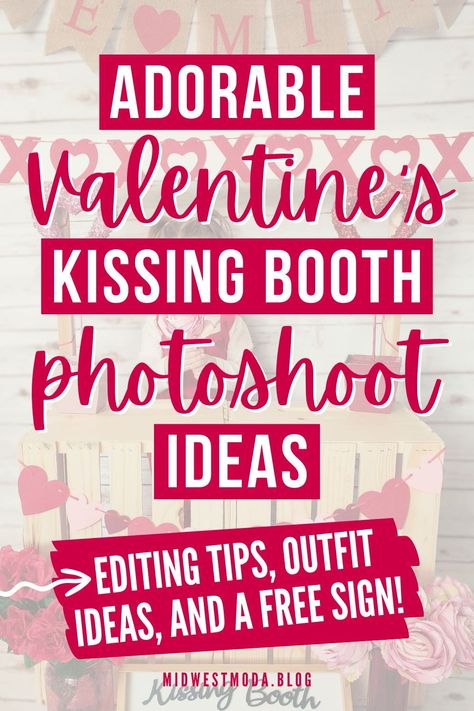 Create unforgettable memories this Valentine's Day with our simple & fun Valentines photoshoot and toddler Valentines outfits! Discover kissing booth photoshoot ideas, cute props, and heartwarming backdrops that are perfect for indoor shoots with kids and toddlers. Get inspired and start planning your DIY Valentines photoshoot today at midwestmoda.blog. Diy Valentine Backdrop, Photoshoot Props Indoor, Valentine’s Day Photo Booth, Toddler Valentines Photoshoot, Valentine Photoshoot Idea, Kissing Booth Photoshoot, Diy Kissing Booth, Photoshoot Ideas For Kids, Booth Photoshoot