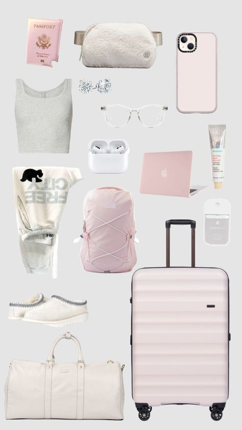 #travel #airport #airportaesthetic #airportfit #suitcase #aesthetic #preppy Suitcase Aesthetic, Suitcase Essentials, Preppy Shuffles, Travel Airport, Airport Aesthetic, Airport Fits, Aesthetic Preppy, Airplane Essentials, Preppy Room Decor