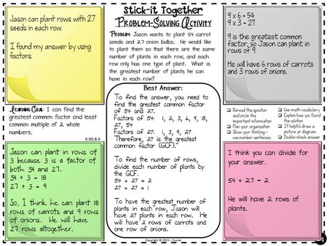 Runde's Room: Collaborative Problem-Solving in Math | I will probably tweak this a little, but overall I love the idea and clarity of this graphic organizer! Problem Solving Worksheet, Number Talks, Middle School Math Classroom, Maths Ideas, Math Madness, Problem Solving Activities, Math Writing, Math Problem, Math Anchor Charts