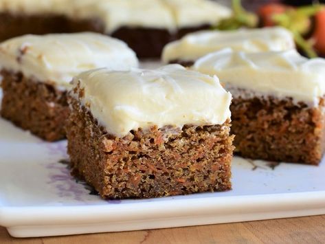 Carrot Cake Bars Recipe Carrot Cake Bars Recipe, Carrot Bars, Gluten Free Pumpkin Bars, Best Carrot Cake Recipe, Cake Bars Recipe, Gf Sweets, Carrot Cake Bars, Dairy Free Frosting, Vegan Cream Cheese Frosting