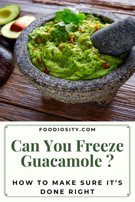 How to freeze guacamole the right way.  If you love guacamole then you’ll want it all year round. This means that sometimes, you might make too much and end up having to freeze it.  But can you freeze guacamole ? And if you can, how do you do it ?  This is what this article is going to help you with, and even give you a tip or two about how to freeze guacamole and still have it taste good when thawed.  #Guacamole #FrozenGuacamole Can You Freeze Guacamole, Freeze Guacamole, Frozen Guacamole, Vegetable Benefits, Healthy Food Facts, Food Party, Weird Food, Food Facts, Do It Right