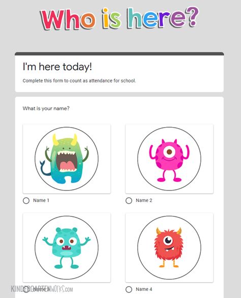 How to Take Virtual Attendance in Kindergarten https://www.kindergartenworks.com/teacher-tools/virtual-attendance/ Taking Attendance Ideas, Attendance Ideas, Taking Attendance, Classroom Attendance, Classroom Kindergarten, Online Teaching Resources, Learning Template, Techie Teacher, Virtual Teaching