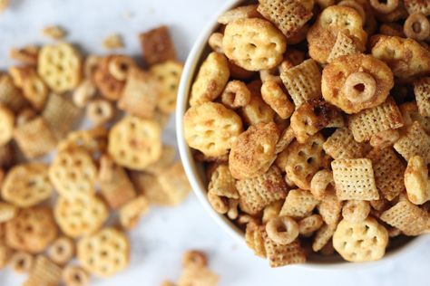 Buttered Cheerios, Cheerios Snack Mix, Cheerios Snacks, Salty Chex Mix, Honeycomb Cereal, Seasoned Crackers, Trail Mix Recipes, Ladies Tea, Cereal Snacks