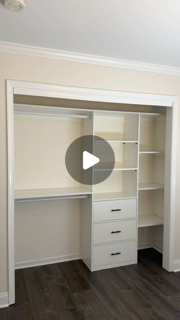 AV Wood Designs on Instagram: "Small Custom closet upgrade…  • • #woodworking #fyp #custom #handmade #closetmakeover #closet #closetorganization #closetgoals #closetdesign #diy #closetideas #wooddesign #homestorage #finewoodworking #melamine #process" Small Dressing Ideas Space Saving, Small Dressing Room Ideas Space Saving, Small Custom Closet, Condo Closet, Closet Upgrade, Small Dressing Rooms, Attic Storage, Decor 2024, Small Closet