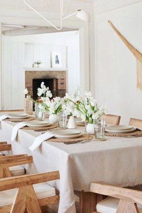 Jenni Kayne Home, Jenni Kayne, Creative Home Decor, Selling Furniture, Neutral Decor, Furniture Styles, Kitchen Linens, Linen Tablecloth, Place Settings