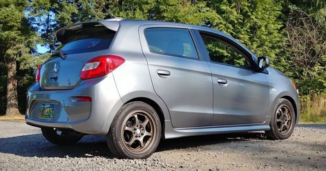 These are the top three things you can do to a Mitsubishi Mirage to make it more fun to drive. Mirage Hatchback Modified, Mitsubishi Mirage Modified, Nardo Grey, Mitsubishi Cars, Kei Car, Mitsubishi Mirage, Mitsubishi Motors, Performance Tyres, Hot Hatch