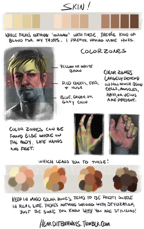 Tutorials, References & Daily Inspiration Picks - slimmerboo: kawaikunaii: hearditbothways: ... Face Tones Painting, Realistic Skin Painting, How To Color Skin Digital Realistic, Color Theory Skin Tone Painting, How To Do Color Theory, Skin Painting Reference, Colour Zones Face, Realistic Skin Tutorial Digital Art, Face Color Theory